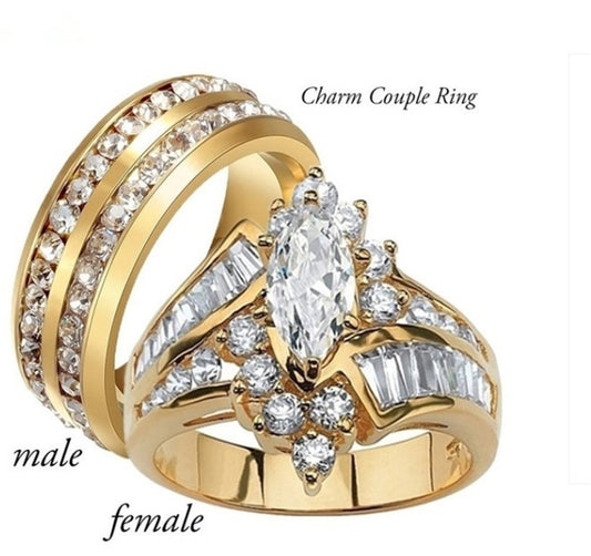 Golden Charm Couple Ring
