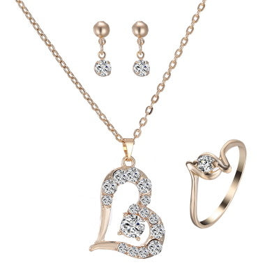Heart Pendant Jewelry Set