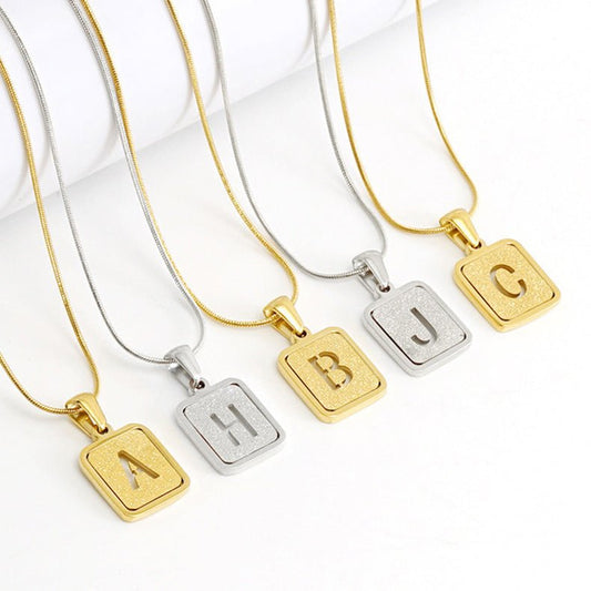 Hollowed Out Alphabetic Letter Necklace - VitaDeluxe